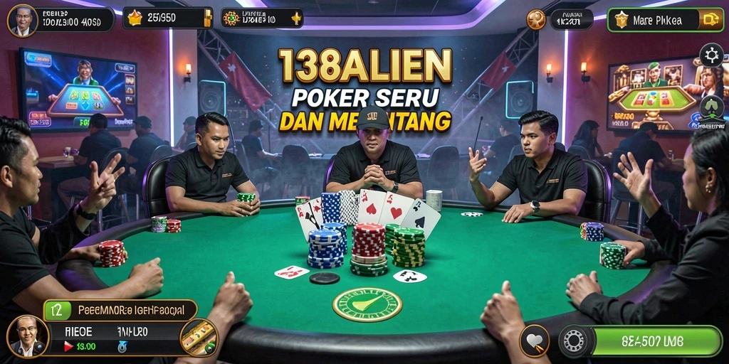 Tampilan gameplay Poker yang menarik di 138ALIEN.