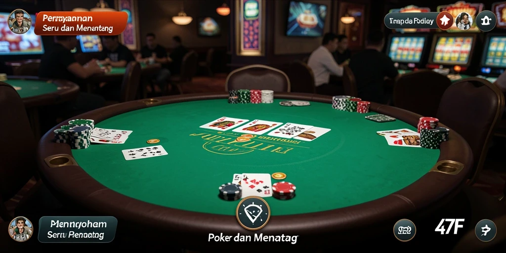 Tampilan gameplay 47F yang mendebarkan dan penuh strategi Poker.