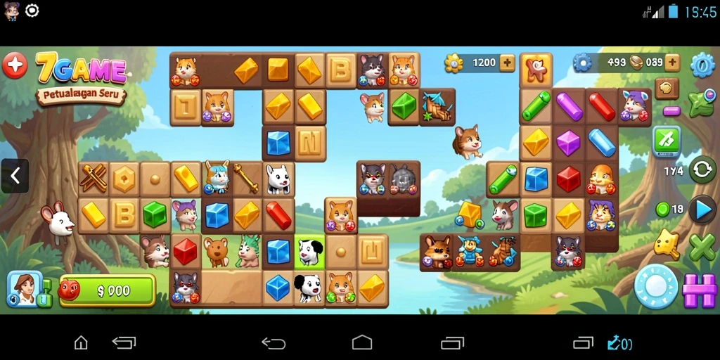 Tampilan gameplay 7GAME menampilkan keseruan permainan Match-3.