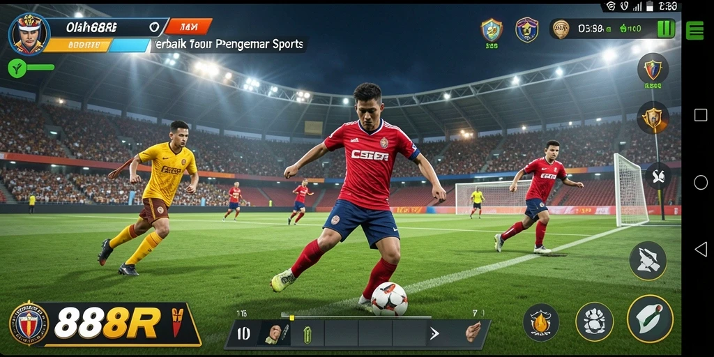 Screenshot menampilkan gameplay seru dalam 888R olahraga.