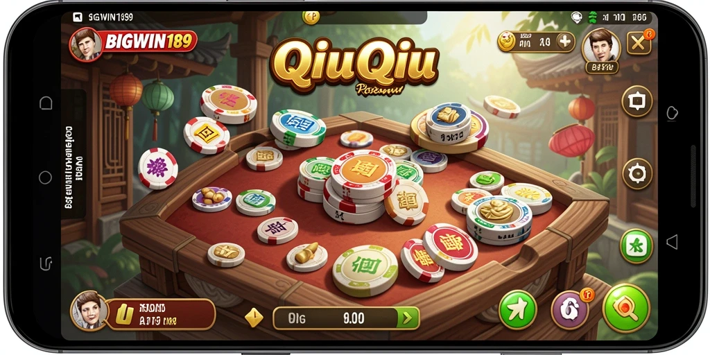 Screenshot gameplay menunjukkan aksi seru dalam permainan QiuQiu.