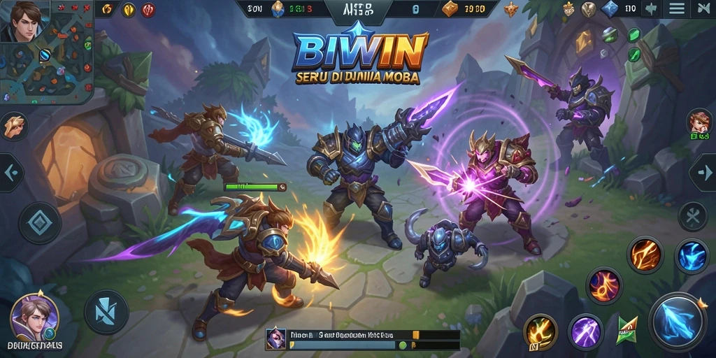 Screenshot gameplay BIWIN menampilkan pertarungan yang intens dan seru.