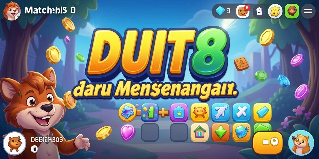 Tampilan gameplay DUIT8 yang seru dan penuh warna.