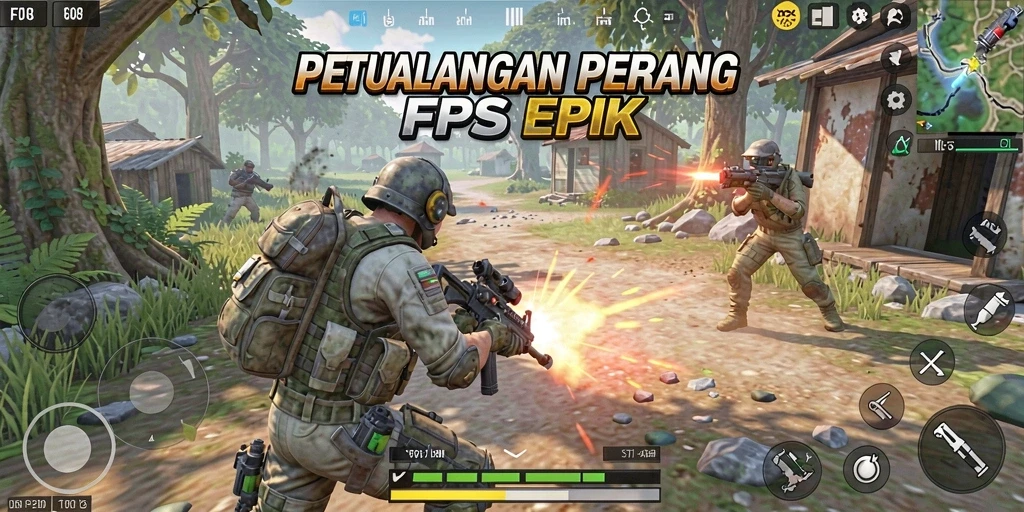 Screenshot gameplay FO8 menampilkan aksi tembak-menembak yang mendebarkan.