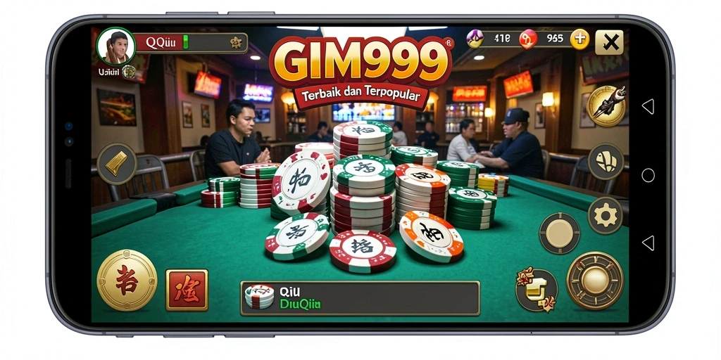 Screenshot utama GIM999 menampilkan gameplay QiuQiu yang seru.