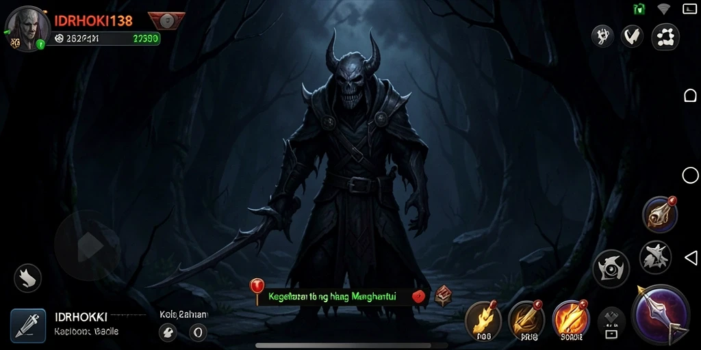 Screenshot menampilkan momen menakutkan dalam gameplay IDRHOKI138.