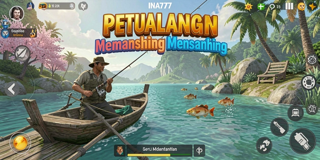 Tampilan gameplay <strong>INA777</strong> menampilkan aktivitas memancing yang seru dan interaktif.