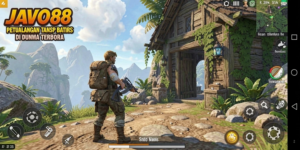 Tampilan gameplay JAVO88 dalam dunia terbuka yang luas dan mendetail.