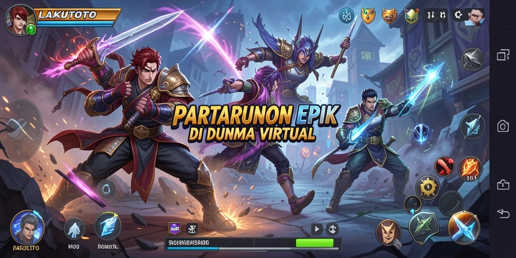 Screenshot gameplay LAKUTOTO yang menunjukkan pertarungan mendebarkan.