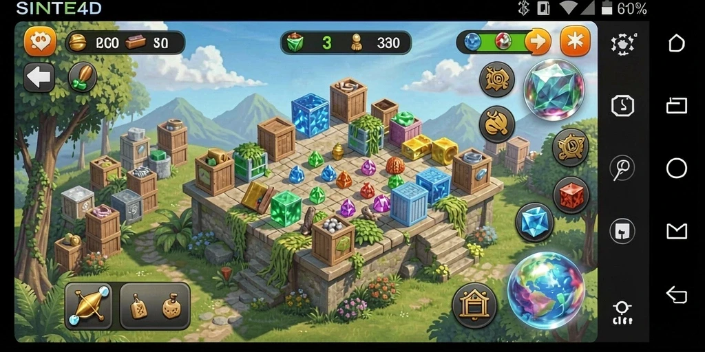 Tampilan gameplay SINTE4D yang seru dan penuh warna.