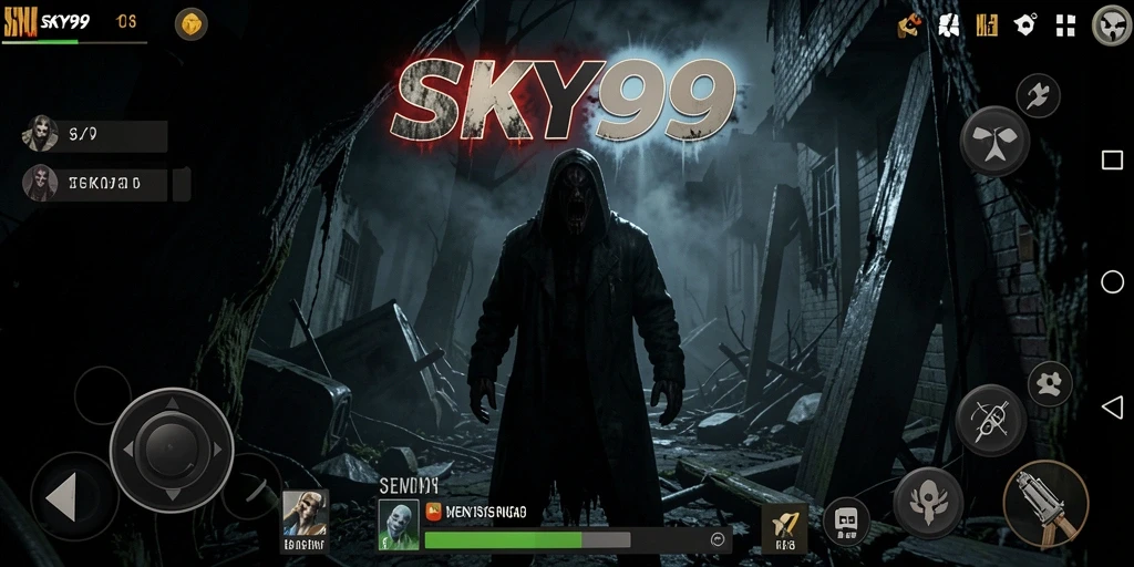 Tampilan menakutkan dari gameplay SKY99 dengan suasana mencekam.