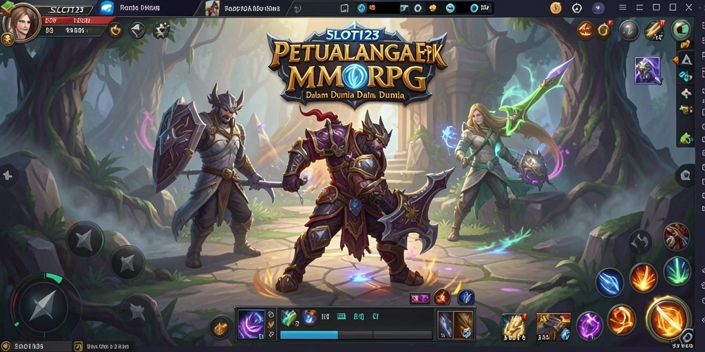 Tampilan gameplay menegangkan dengan pertempuran epik di SLOT123.