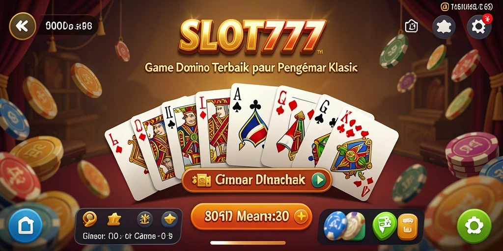 Screenshot utama SLOT777 menampilkan keseruan gameplay Domino.
