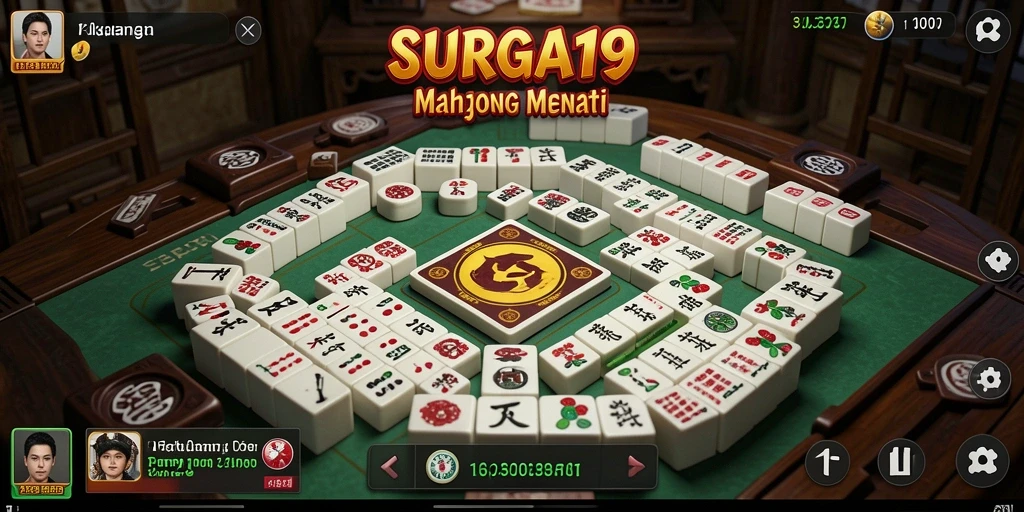 Tampilan gameplay menarik dari SURGA19 dengan papan Mahjong yang penuh warna.