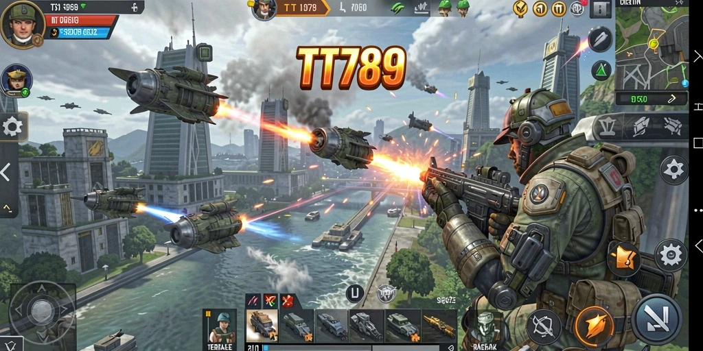 Tampilan gameplay TT789 menunjukkan pertempuran strategi yang intens dan menarik.
