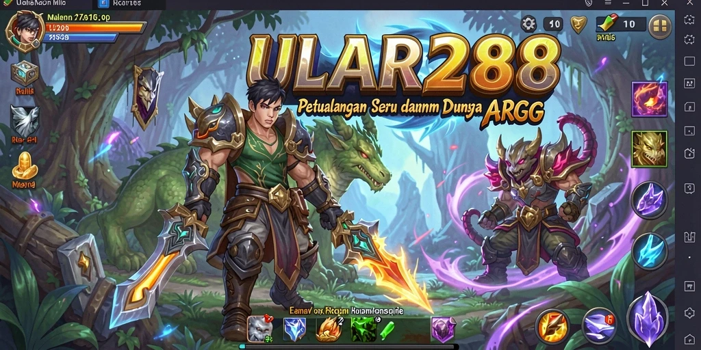 Screenshot utama ULAR288 dengan tampilan pertempuran ARPG yang seru.