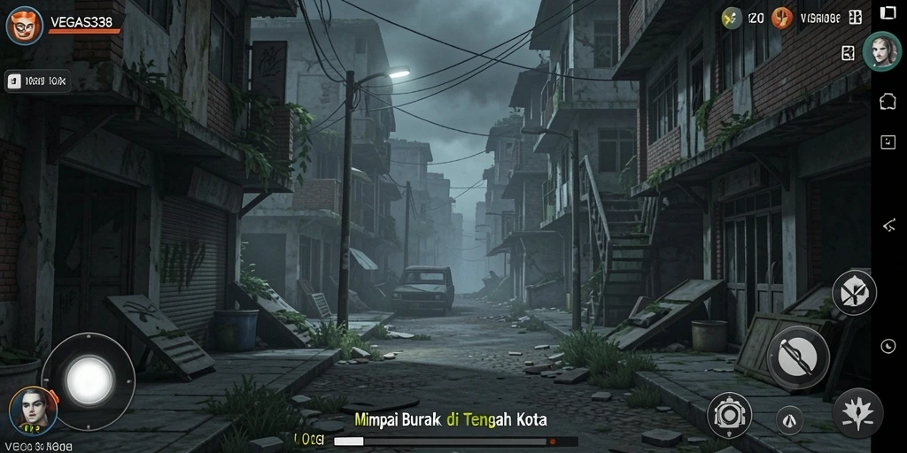 Tampilkan gameplay menegangkan dalam kegelapan yang mencekam.